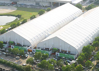 Large custom environmental protection tent easily solve the problem of dust pollution in construction